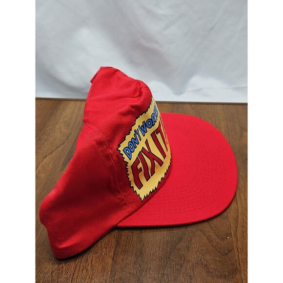 Vintage 80s 90s Don't Worry I'll Fix it Red Funny Hat Cap Snapback Dad Novelty - Picture 3 of 11